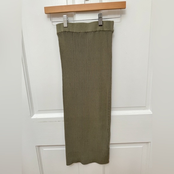 Anine Bing Julian skirt, green khaki and olive, size XS - Picture 3 of 8